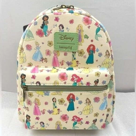 Loungefly Disney Chibi Princess Floral Mini Backpack & Cardholder (#999136) - Picture 2 of 8